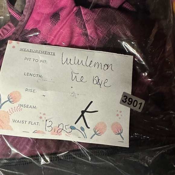 Lululemon 6 pink/black tie dye racerback Removable pad activewear sport bra - Picture 8 of 8